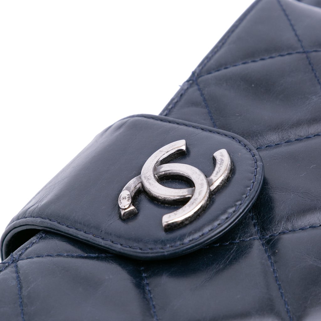 Chanel Quilted Glazed Calfskin Coco Pleats Clutch With Chain - Image 11