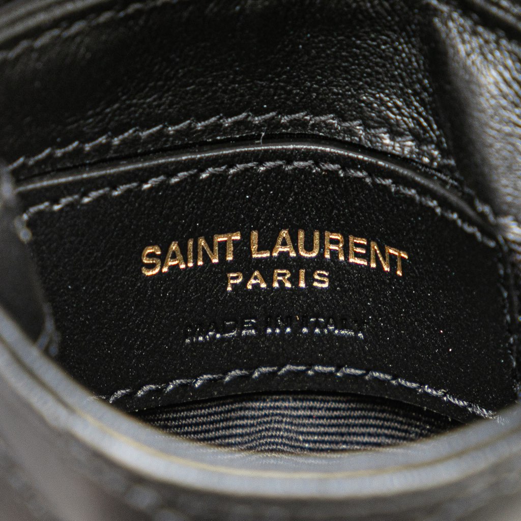 Saint Laurent Micro Matelasse Leather Loulou AirPods Case with Chain - 5