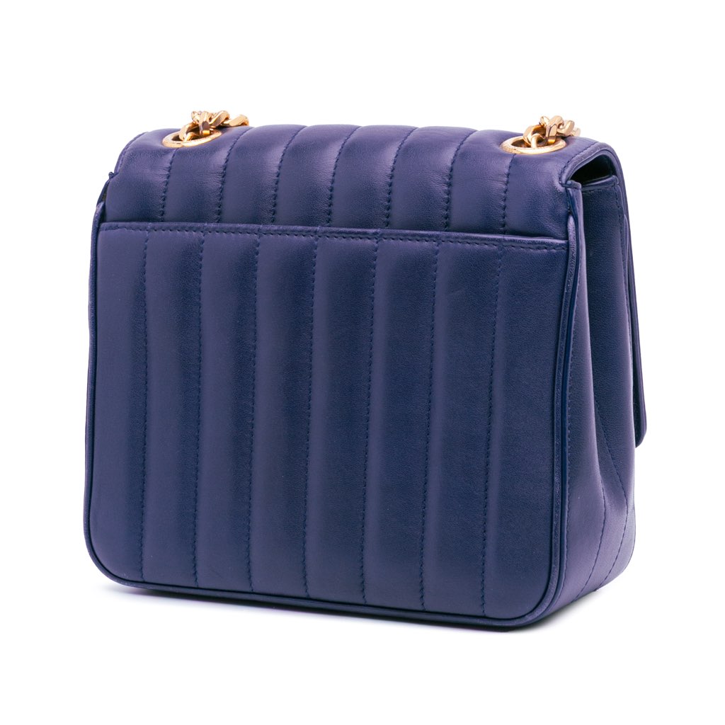 Saint Laurent Medium Lambskin Monogram Vicky Chain Bag - Back view