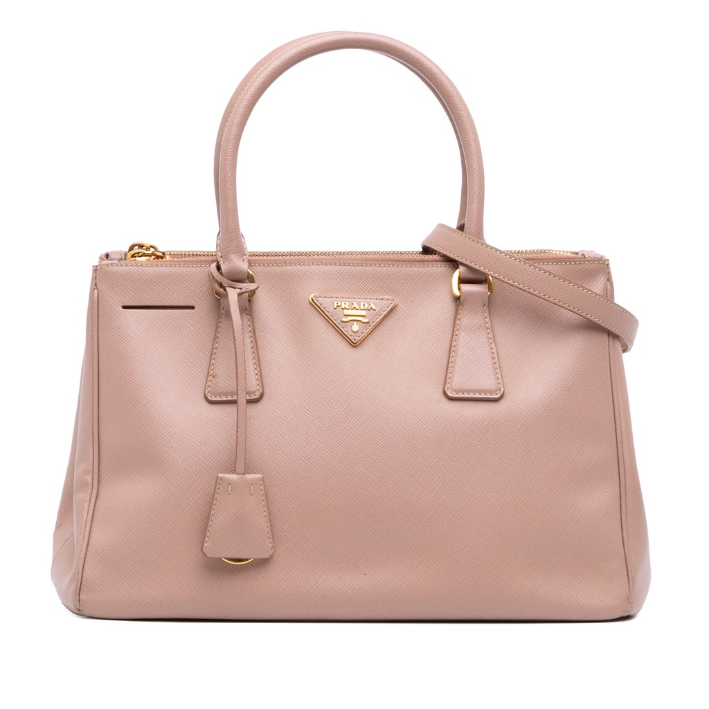 Prada Large Saffiano Lux Galleria Double Zip Satchel