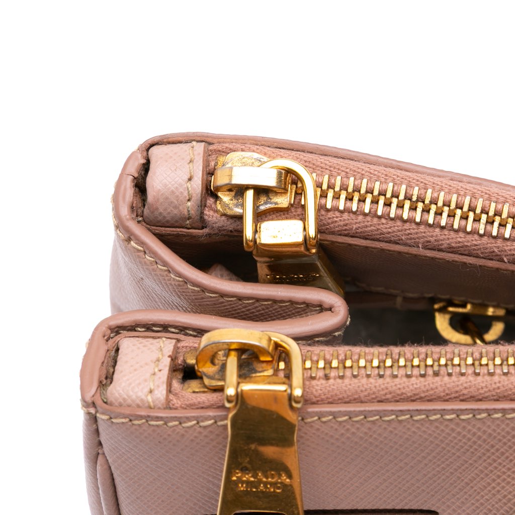 Prada Large Saffiano Lux Galleria Double Zip Satchel - Detail 2