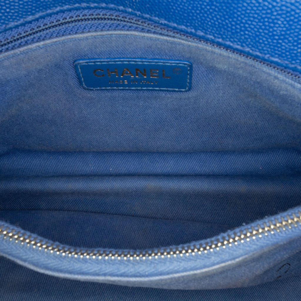 Chanel Small Caviar Chevron Coco Top Handle Bag - 5