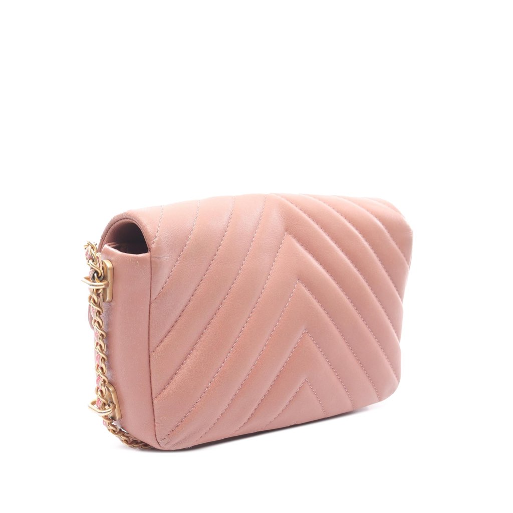 Chanel Mini Rectangular Chevron Lambskin Chain Around Flap - 2