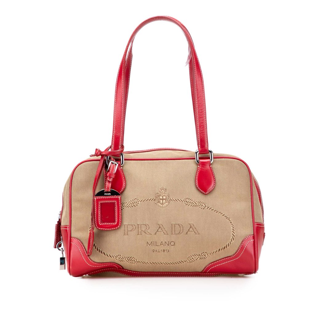 Prada Canvas Canapa Logo Shoulder Bag
