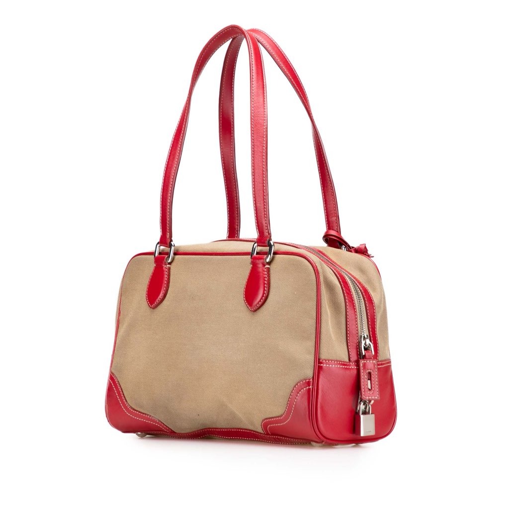 Prada Canvas Canapa Logo Shoulder Bag - 2