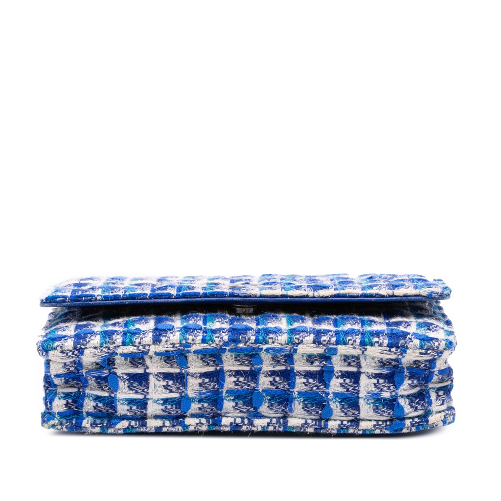 Chanel Quilted Boucle Tweed Charm Wallet On Chain - Image 6