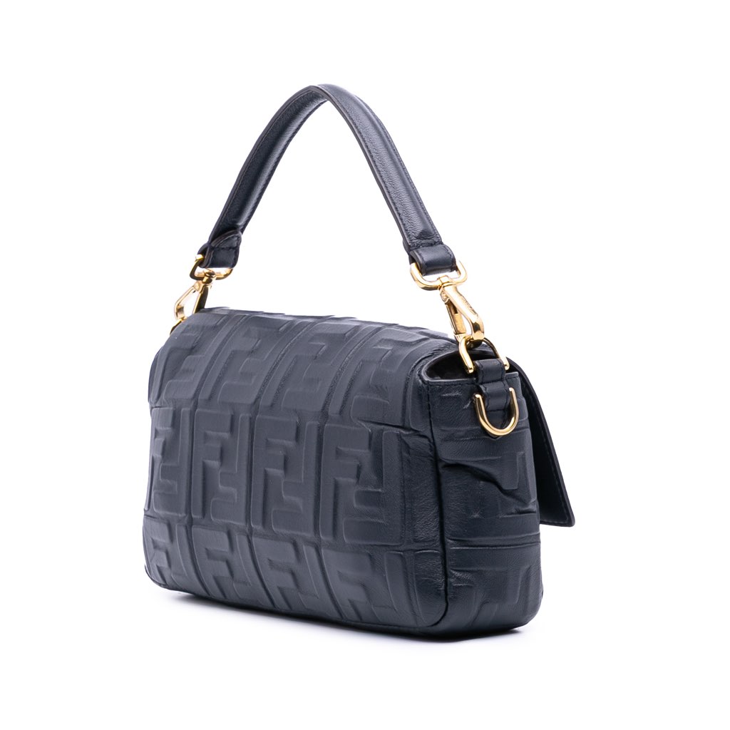 Fendi Zucca Embossed Leather Baguette Satchel - 2