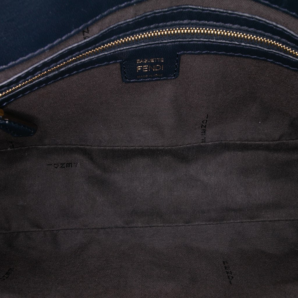 Fendi Zucca Embossed Leather Baguette Satchel - 4