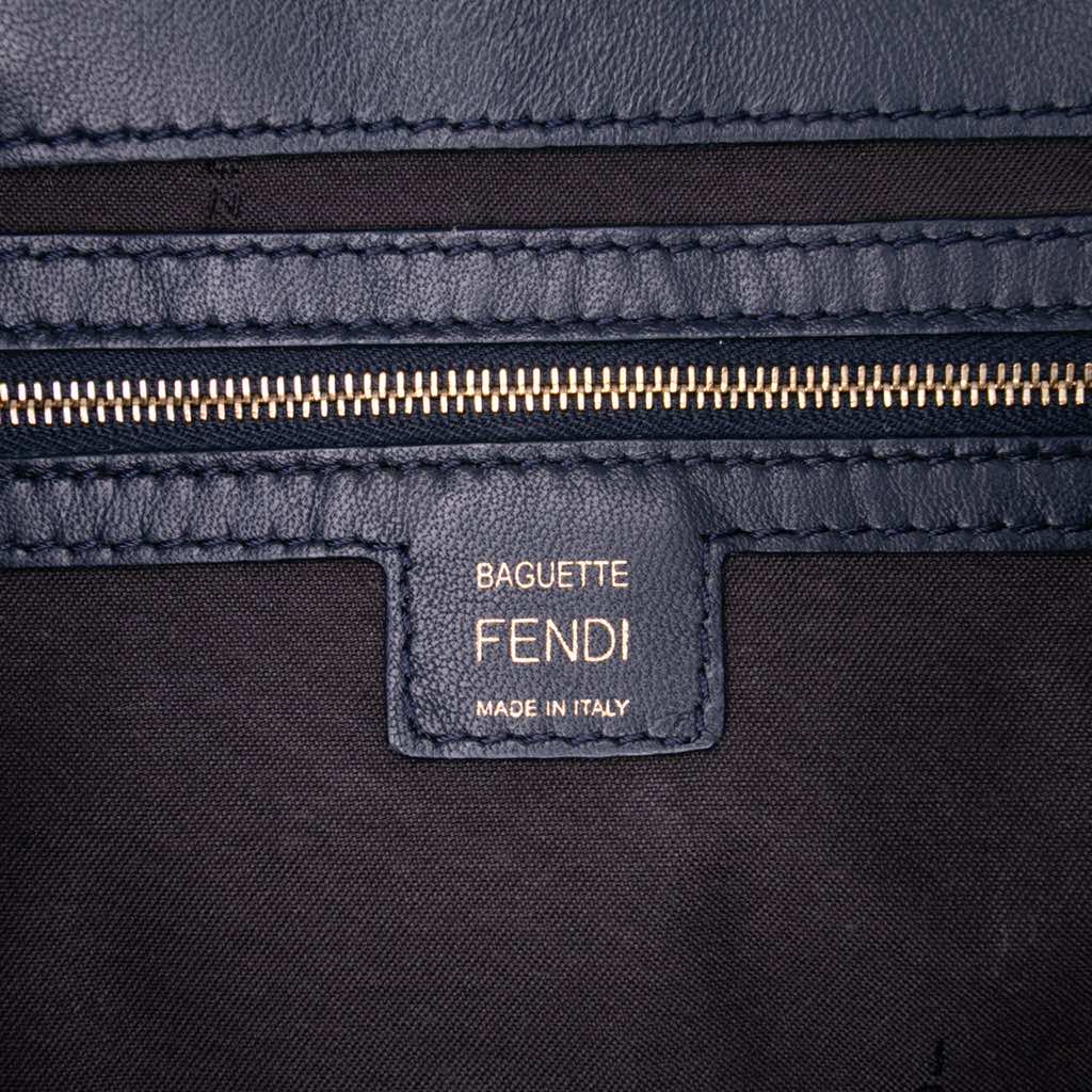 Fendi Zucca Embossed Leather Baguette Satchel - 5