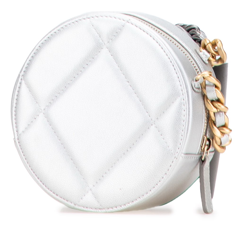 Chanel Metallic Lambskin 19 Round Clutch with Chain - 2