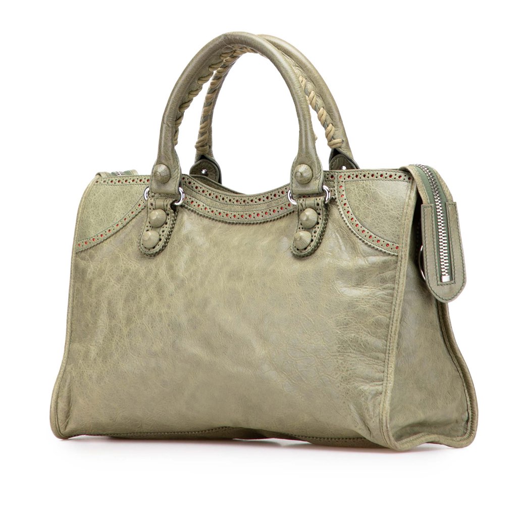 Balenciaga Lambskin Motocross City Giant Brogues Satchel - 2