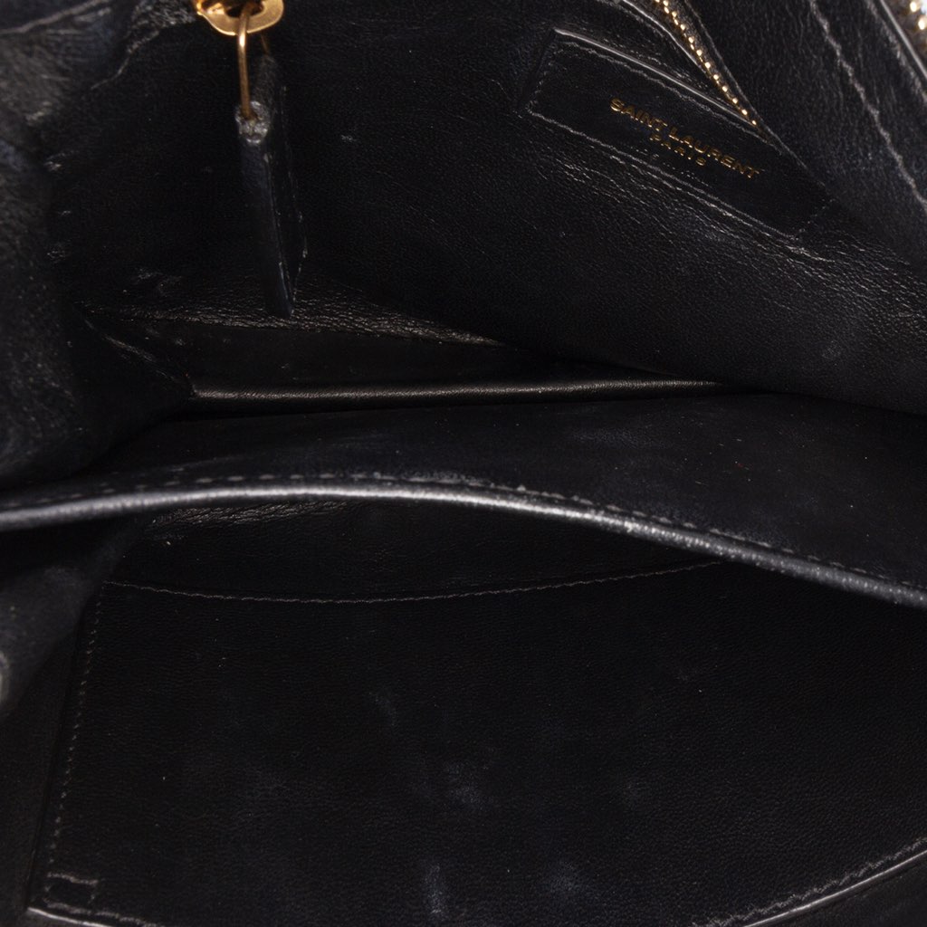 Saint Laurent Suede Allover Monogram Crossbody - 4