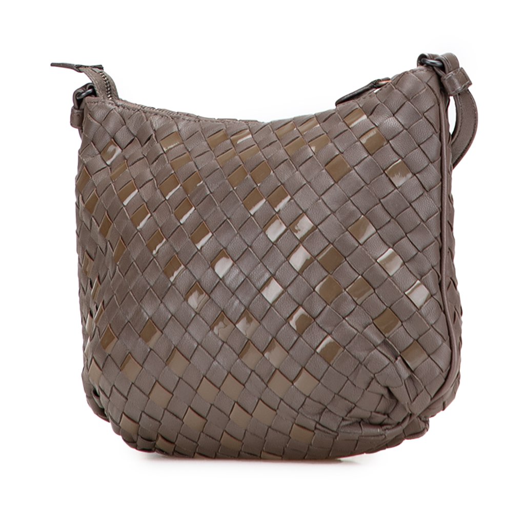 Bottega Veneta Nappa and Patent Intrecciato Crossbody - Back view
