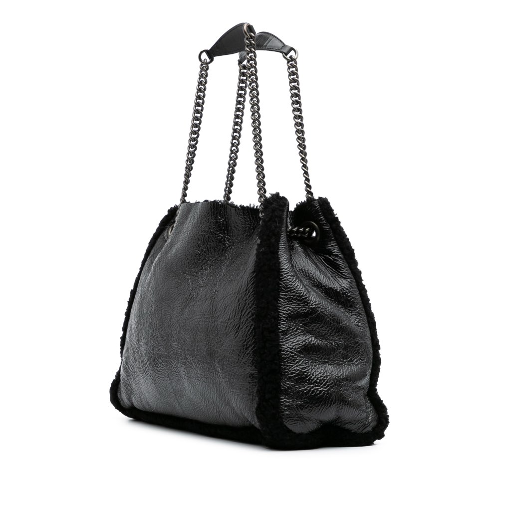 Gucci Medium Patent Shearling Soho Chain Tote - 2