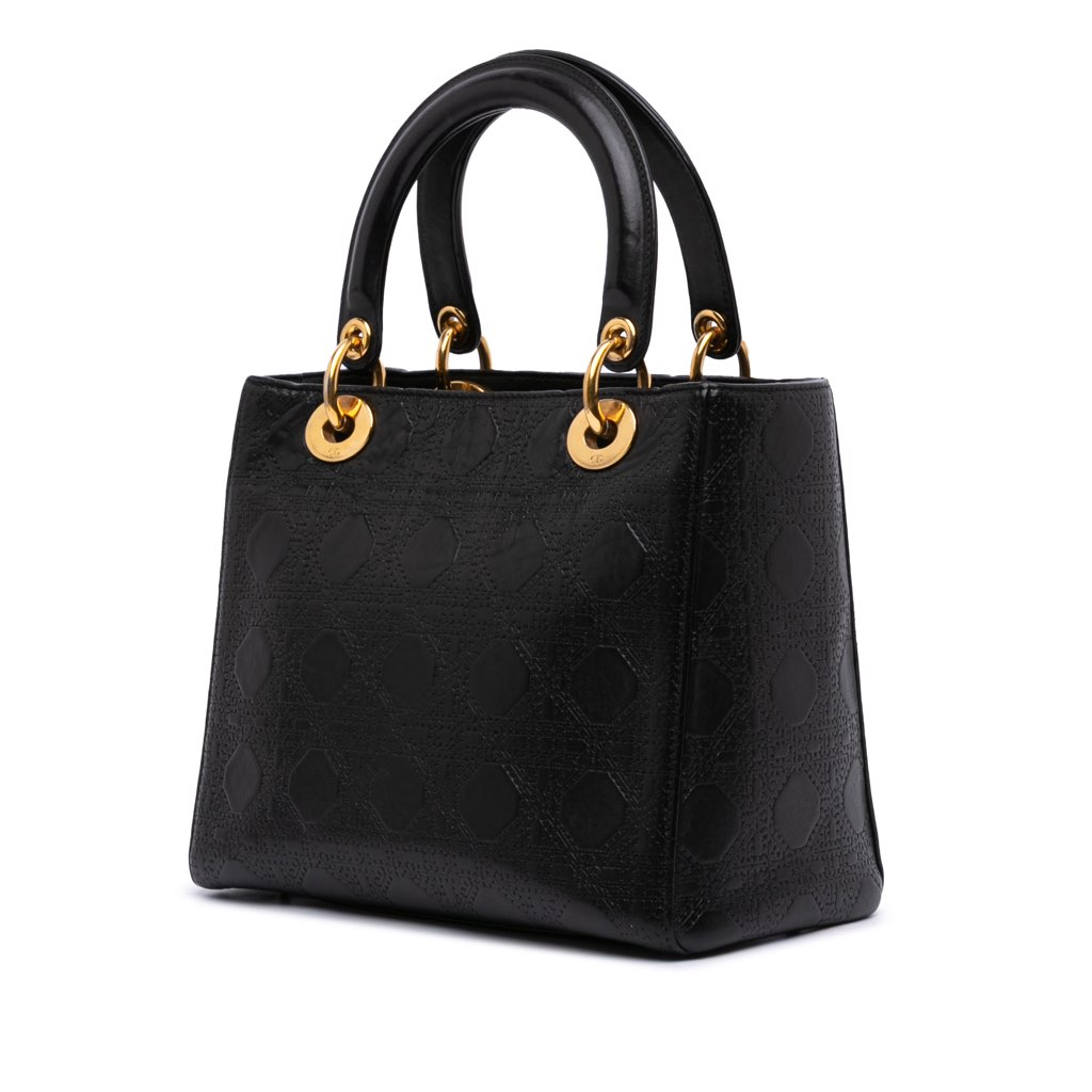 Dior Medium Calfskin Cannage Embossed Lady Dior - 2