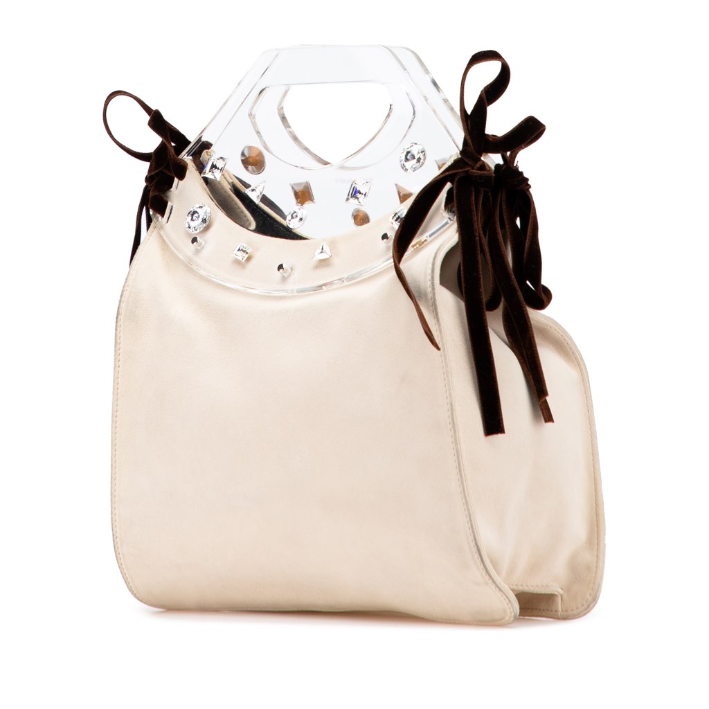 Yves Saint Laurent Suede Crystal Handbag - 2