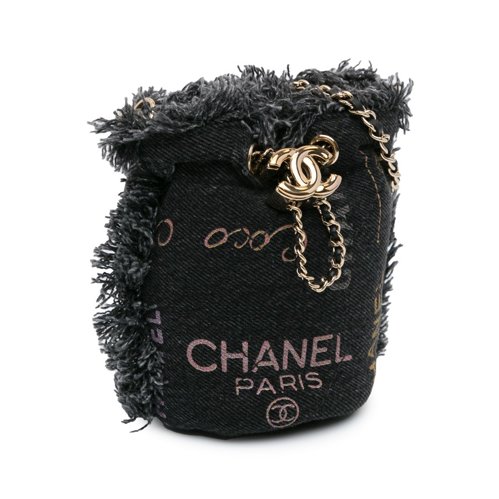 Chanel Mini Denim Mood Bucket with Chain - 2