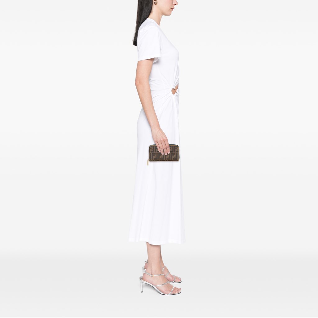 Fendi Zucca Coated Canvas Zip Around Long Wallet - Image 13