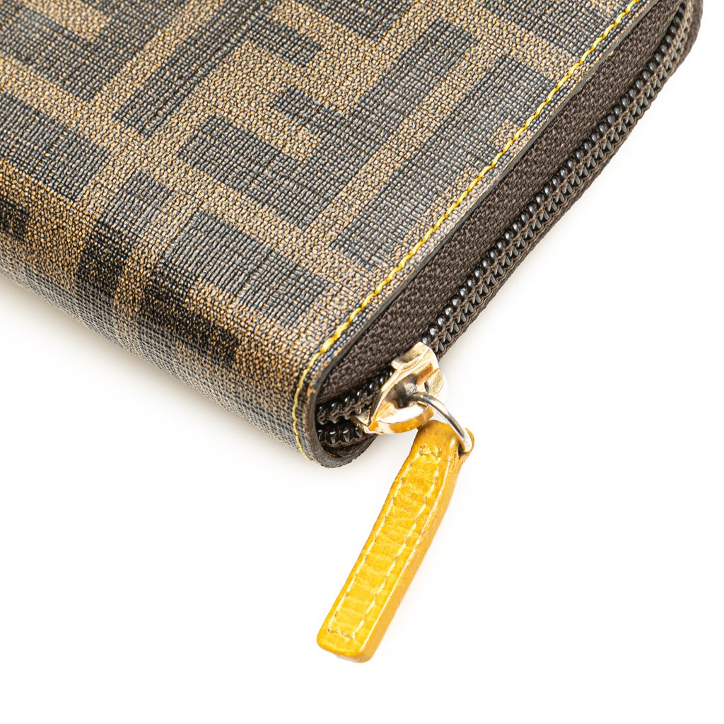 Fendi Zucca Coated Canvas Zip Around Long Wallet - Side view