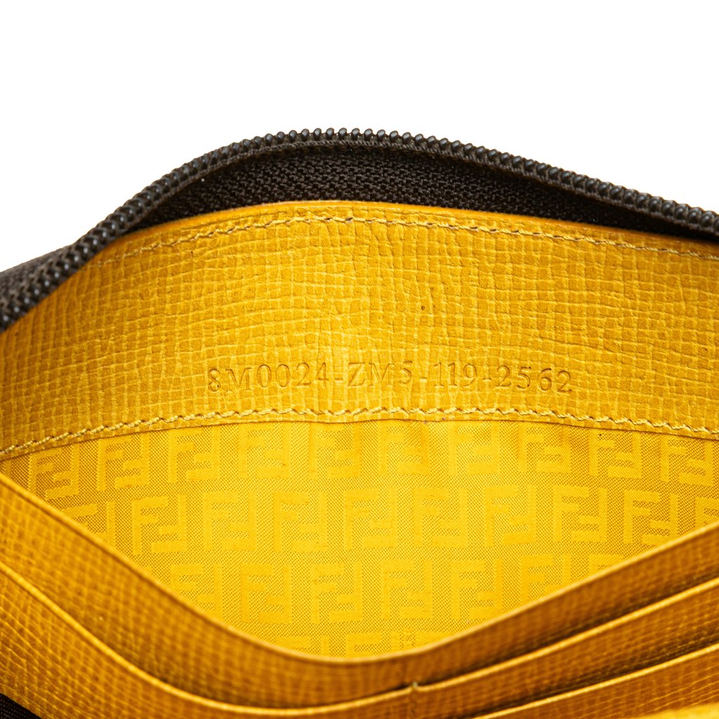 Fendi Zucca Coated Canvas Zip Around Long Wallet - Image 11