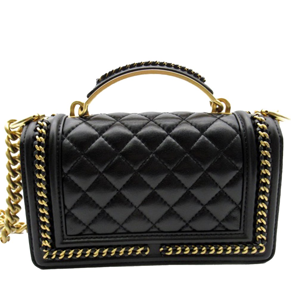 Chanel Small Quilted Lambskin Chain Around Boy Top Handle Flap - 3