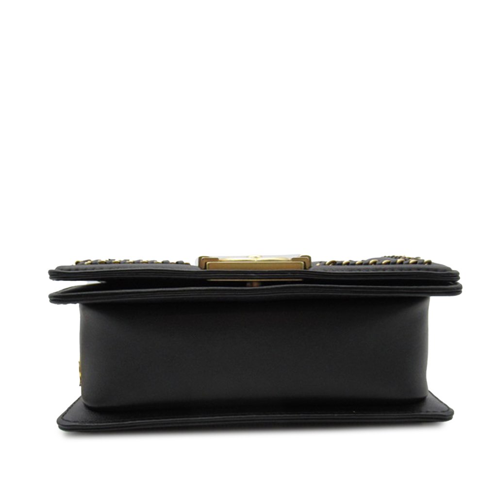 Chanel Small Quilted Lambskin Chain Around Boy Top Handle Flap - 4