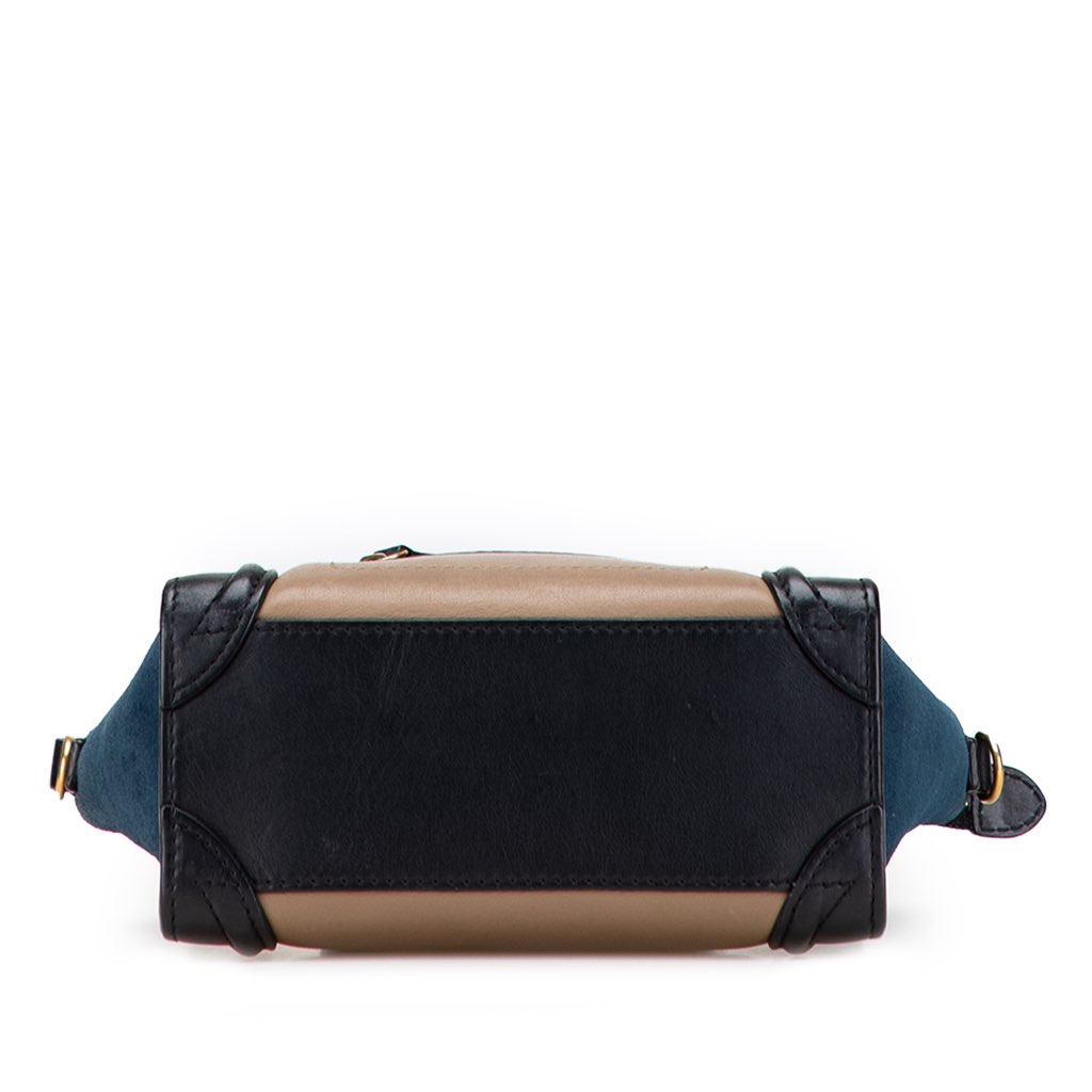 Celine Nano Tricolor Calfskin and Suede Luggage Tote - 3