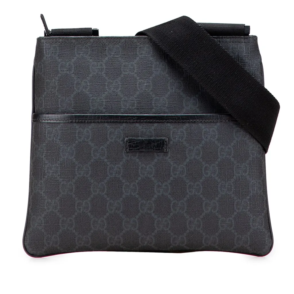 Gucci GG Supreme Crossbody Black Canvas Good - Front View