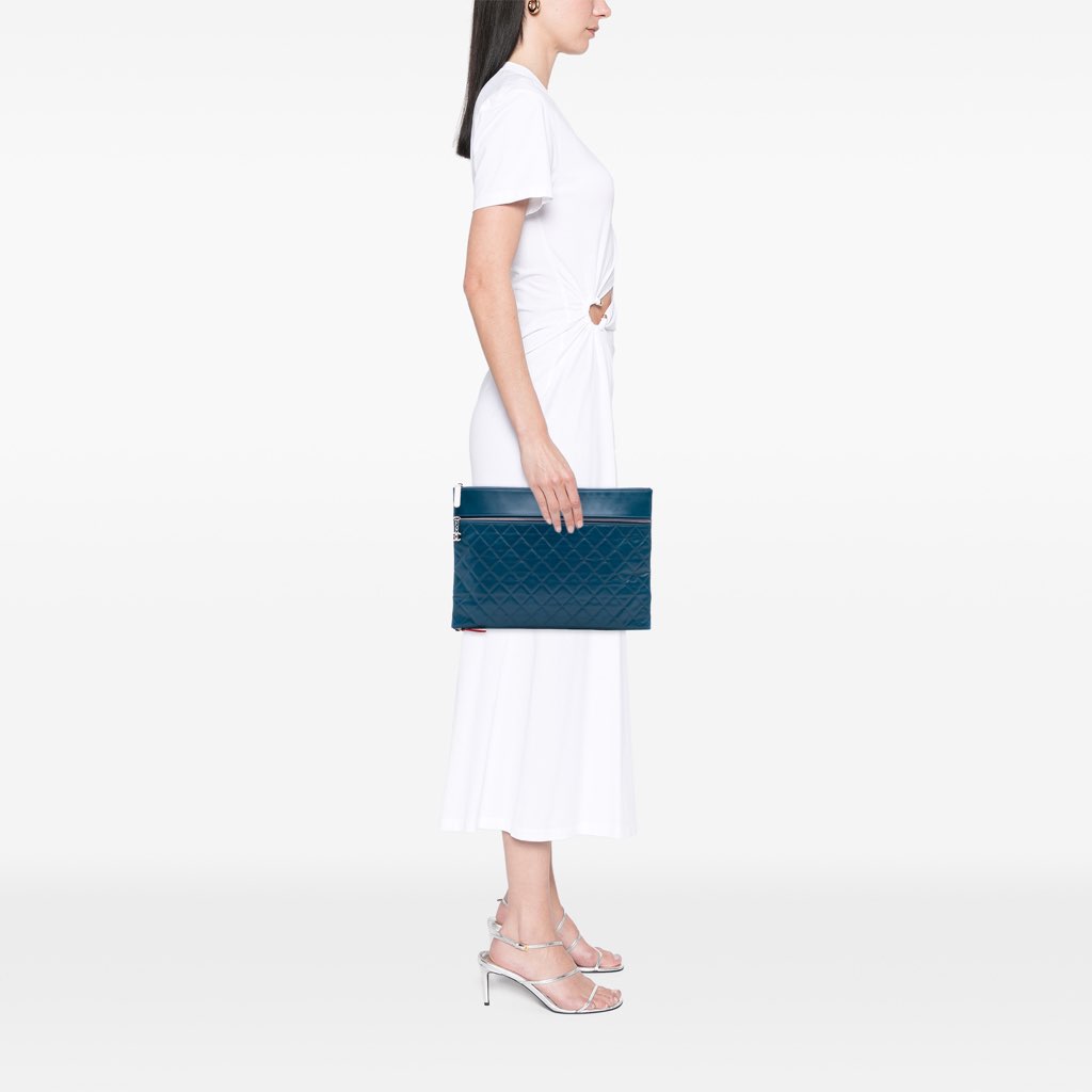 Chanel Quilted Lambskin Multi Zip Case Clutch - Image 15