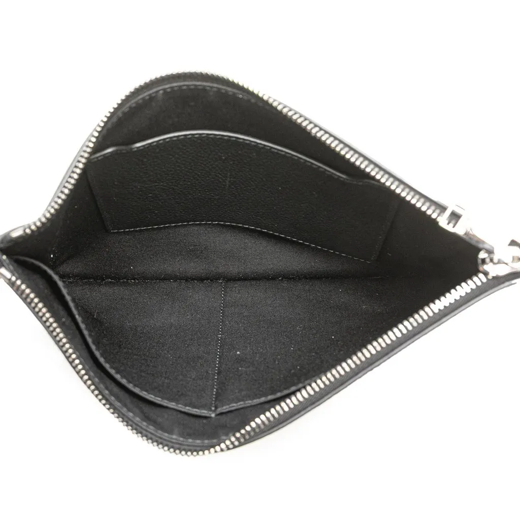 Dior Grained Calfskin CD Icon Signature A5 Pouch Black Leather Good - Model View
