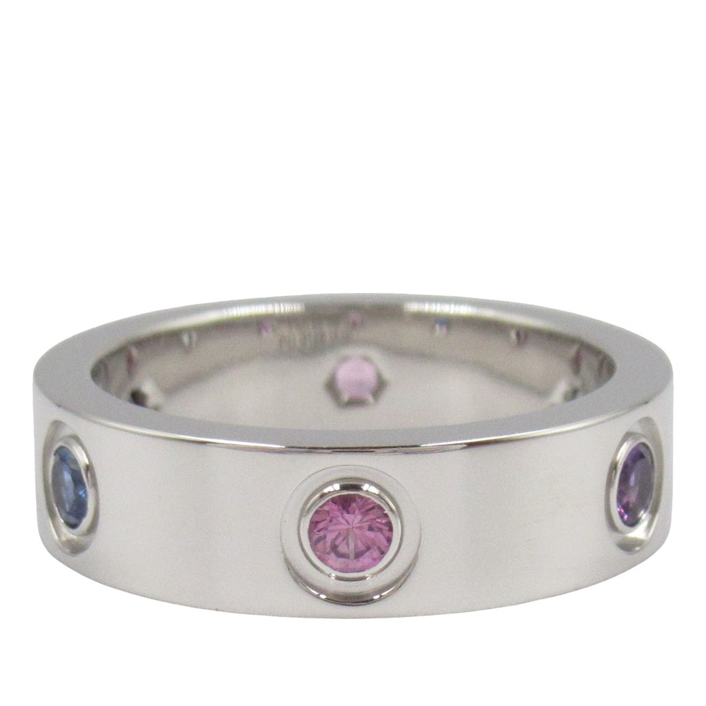 Cartier 18K White Gold Multicolor Stones Love Ring