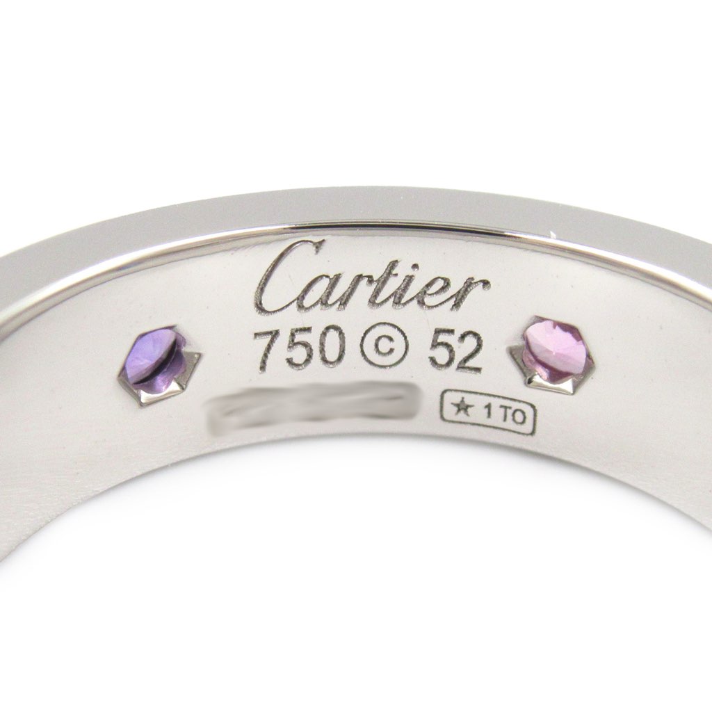 Cartier 18K White Gold Multicolor Stones Love Ring - 4