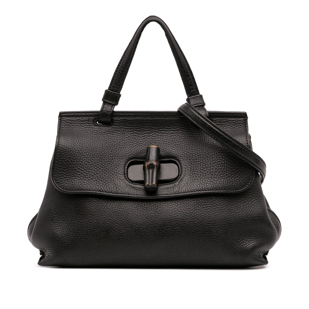 Gucci Small Leather Bamboo Daily Satchel