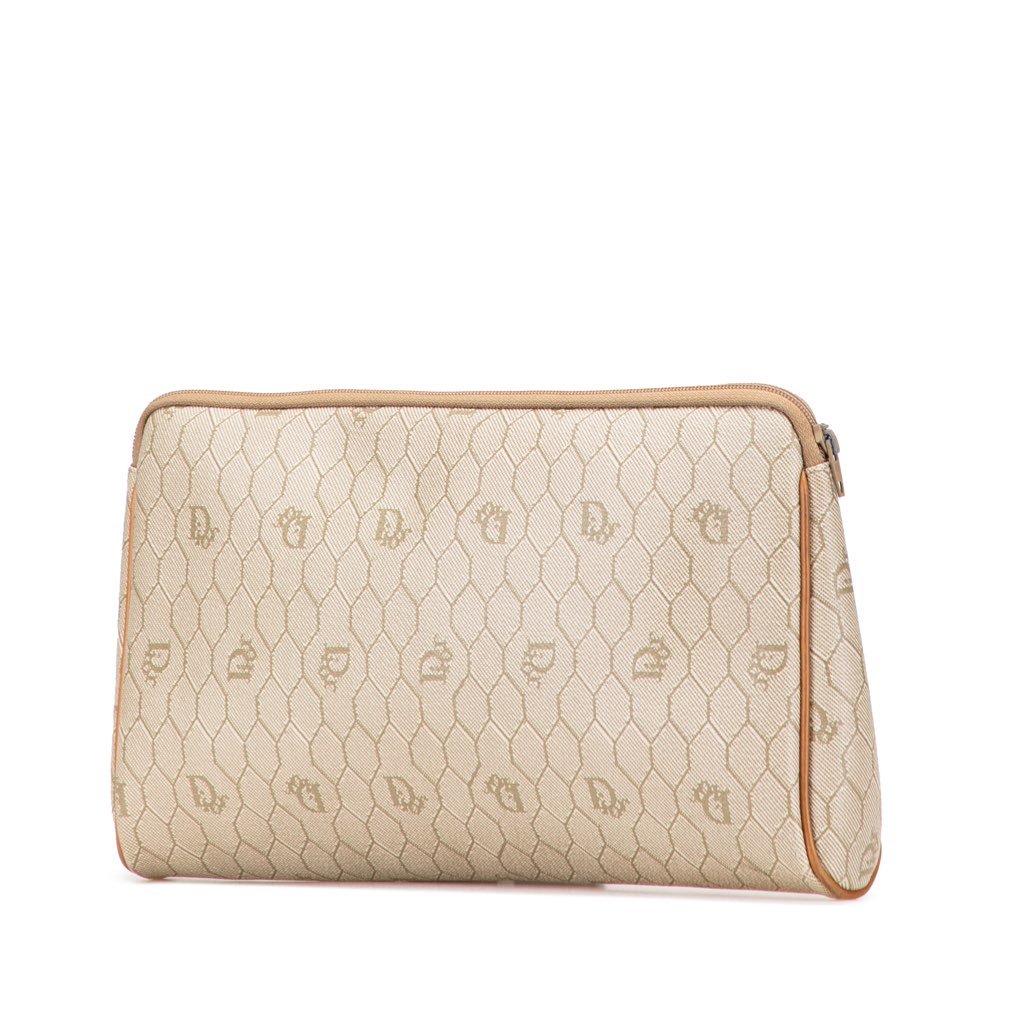 Dior Honeycomb Coated Canvas Clutch - Back view
