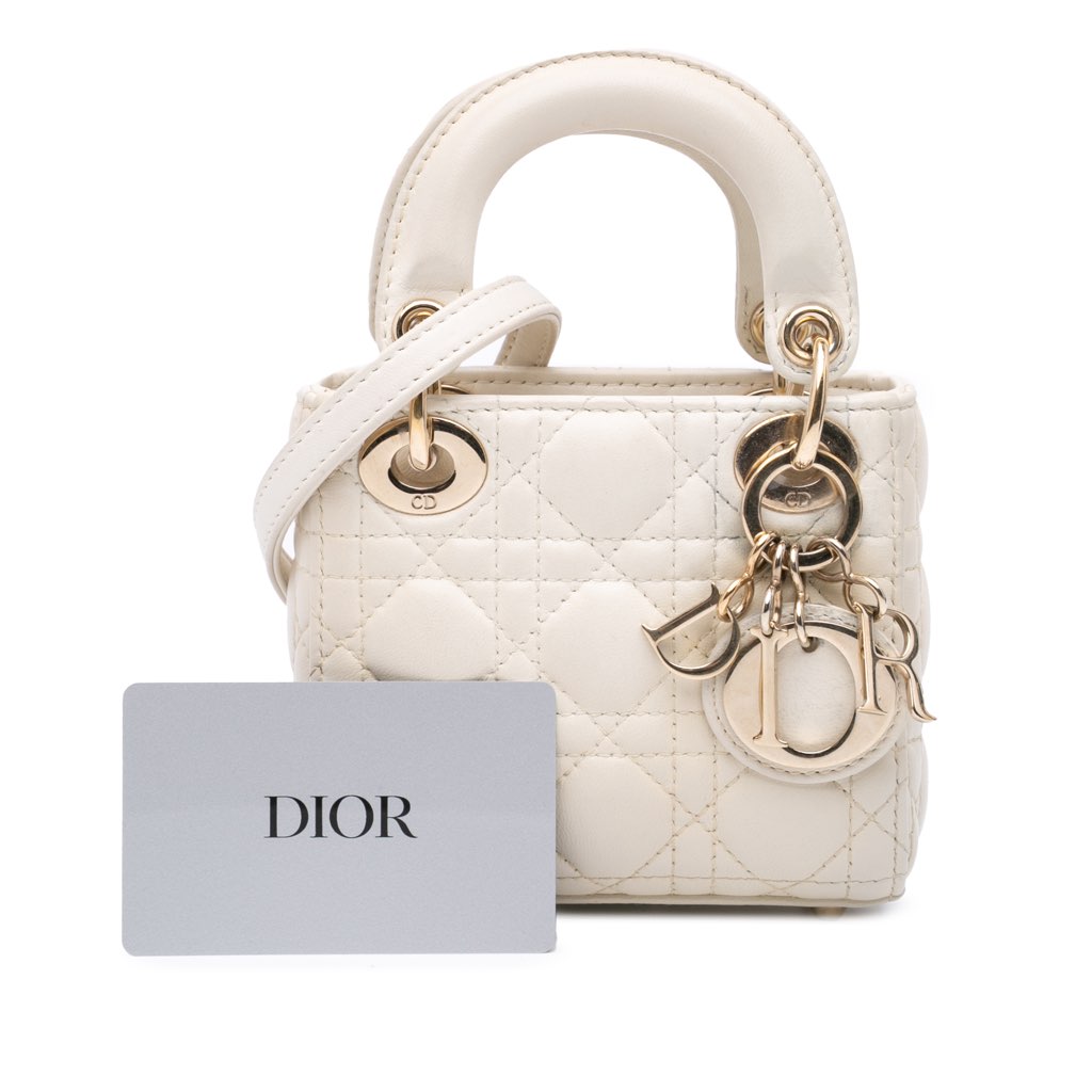 Dior Micro Lambskin Cannage Lady Dior - Image 13