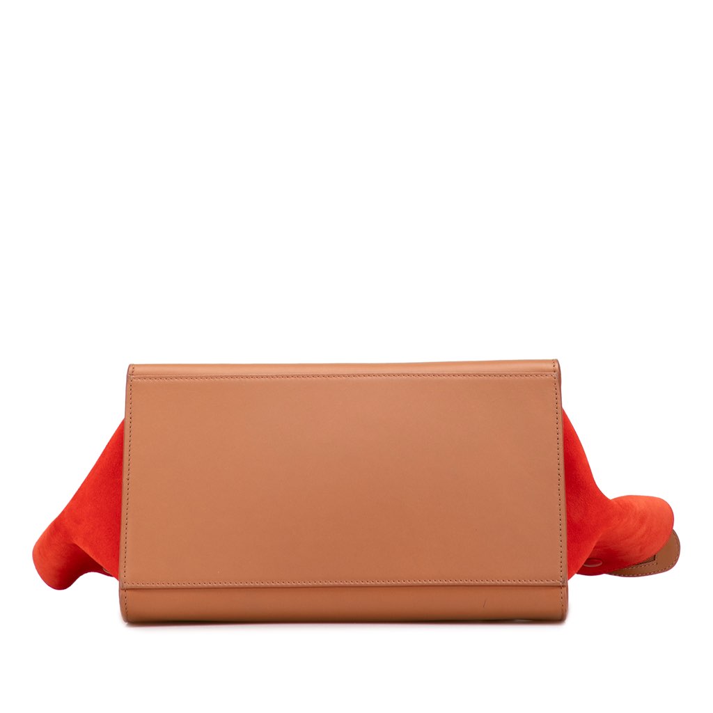 Celine Medium Bicolor Calfskin and Suede Trapeze Satchel - 3