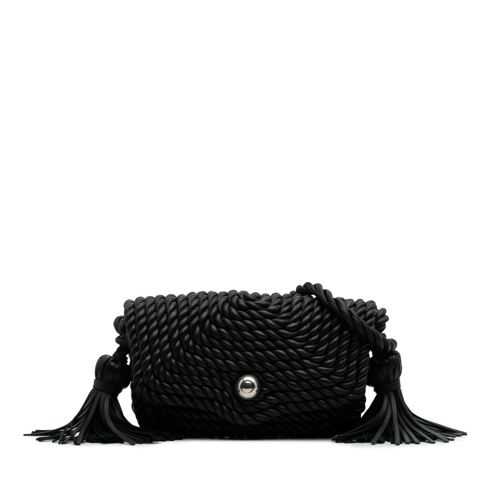 Bottega Veneta Lambskin Torchon Classic Tasseled Twisted Crossbody