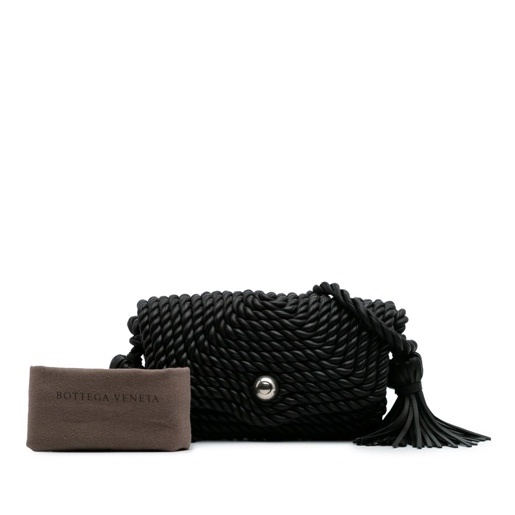 Bottega Veneta Lambskin Torchon Classic Tasseled Twisted Crossbody - Image 12