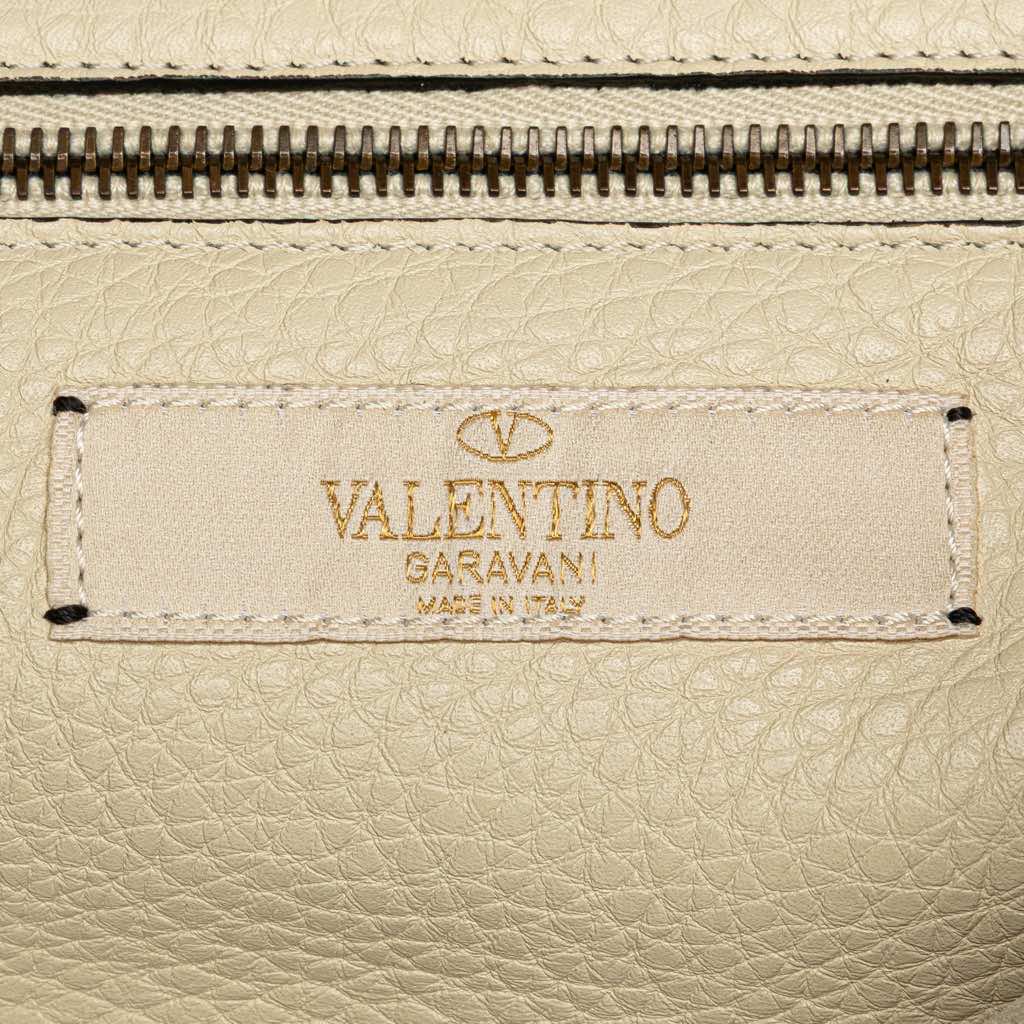 Valentino Small Leather Rockstud Rolling Trapeze Satchel - Side view