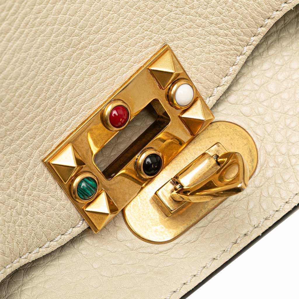 Valentino Small Leather Rockstud Rolling Trapeze Satchel - Image 10