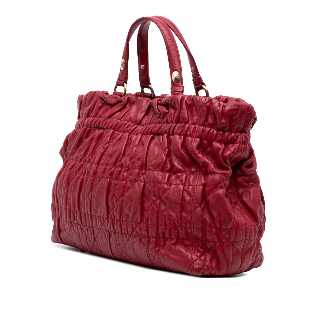 Dior Lambskin Gaufre Cannage Delices Tote - Back view