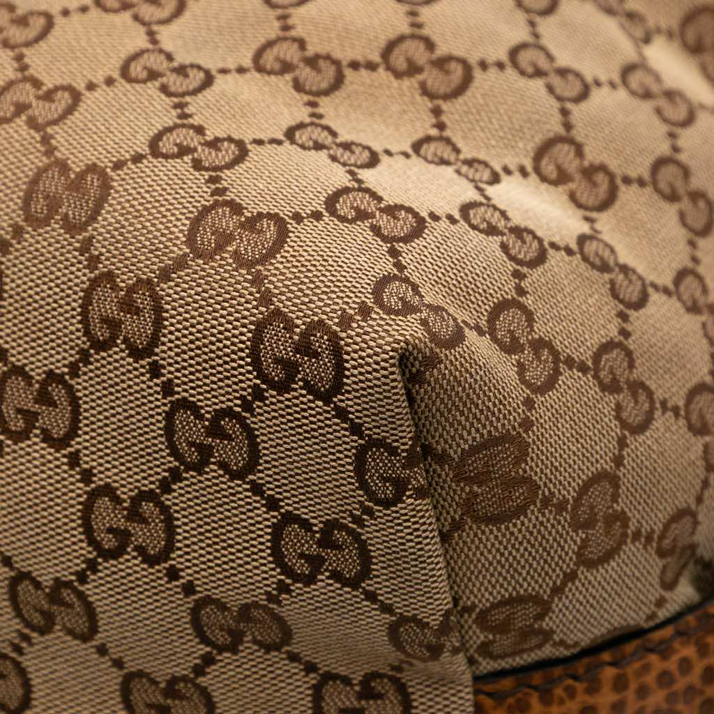 Gucci Large GG Canvas Bamboo Bar Tote - 5