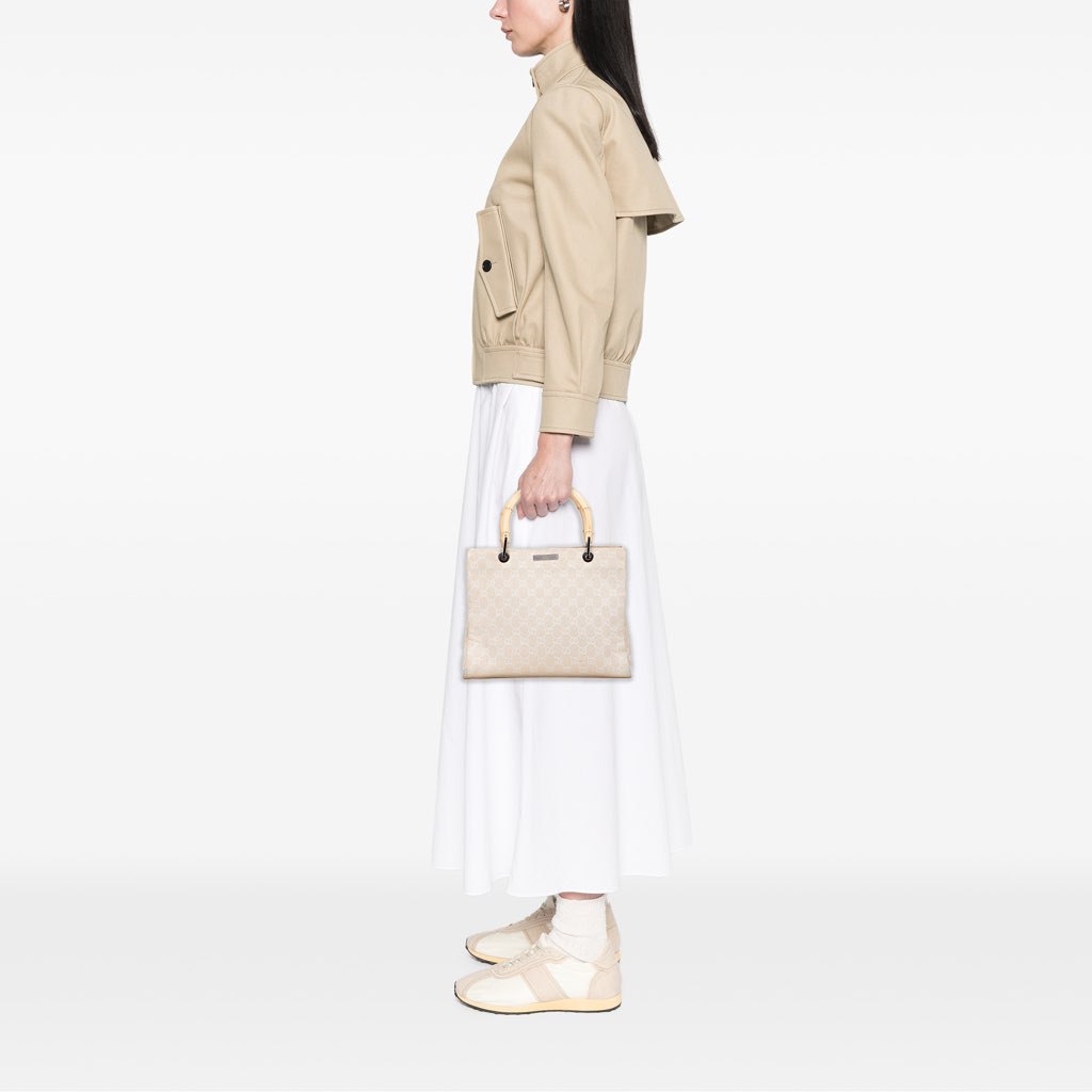 Gucci GG Canvas Bamboo Satchel - Image 13