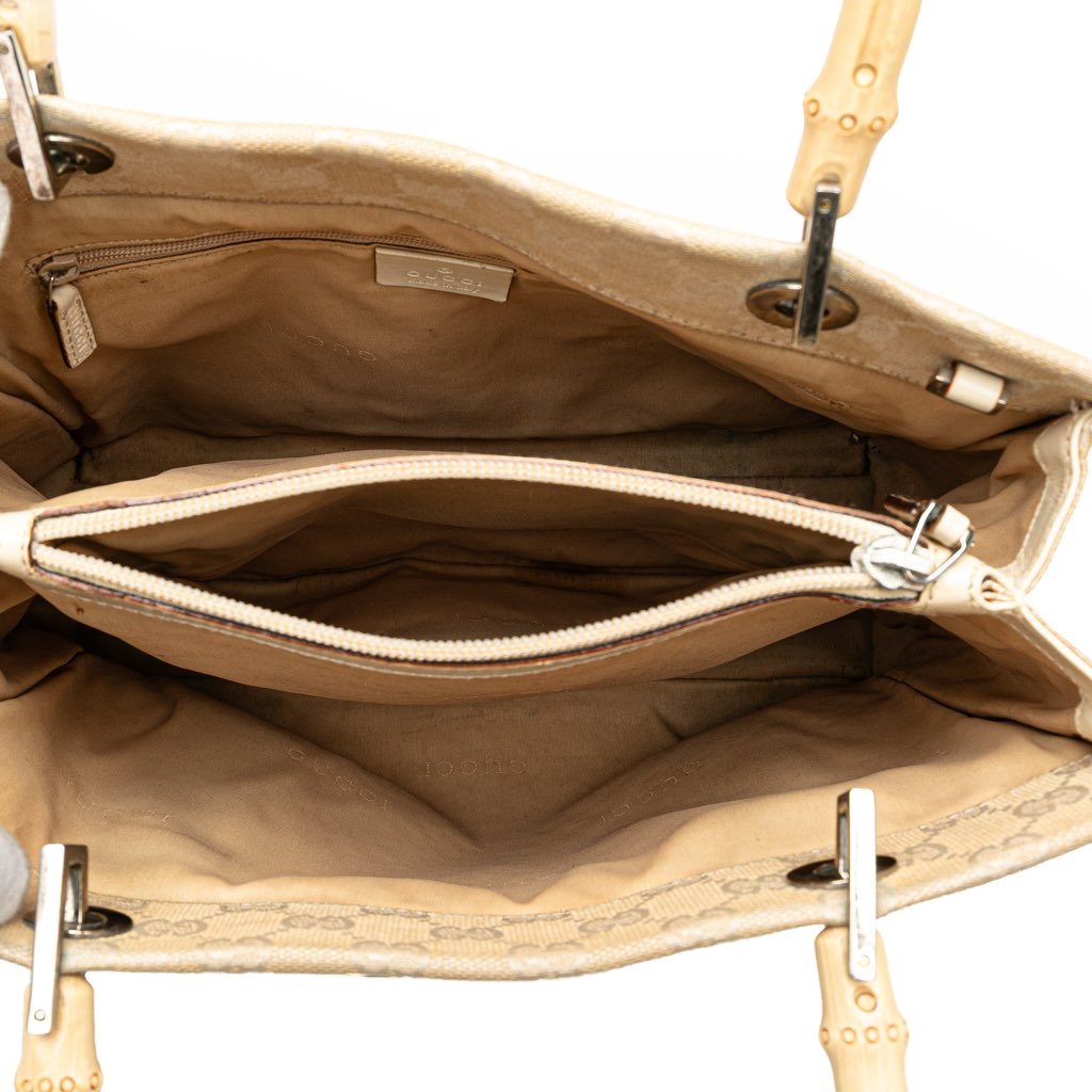 Gucci GG Canvas Bamboo Satchel - 4