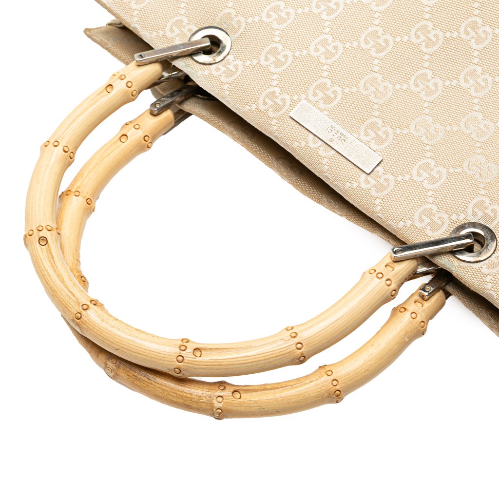 Gucci GG Canvas Bamboo Satchel - Image 12