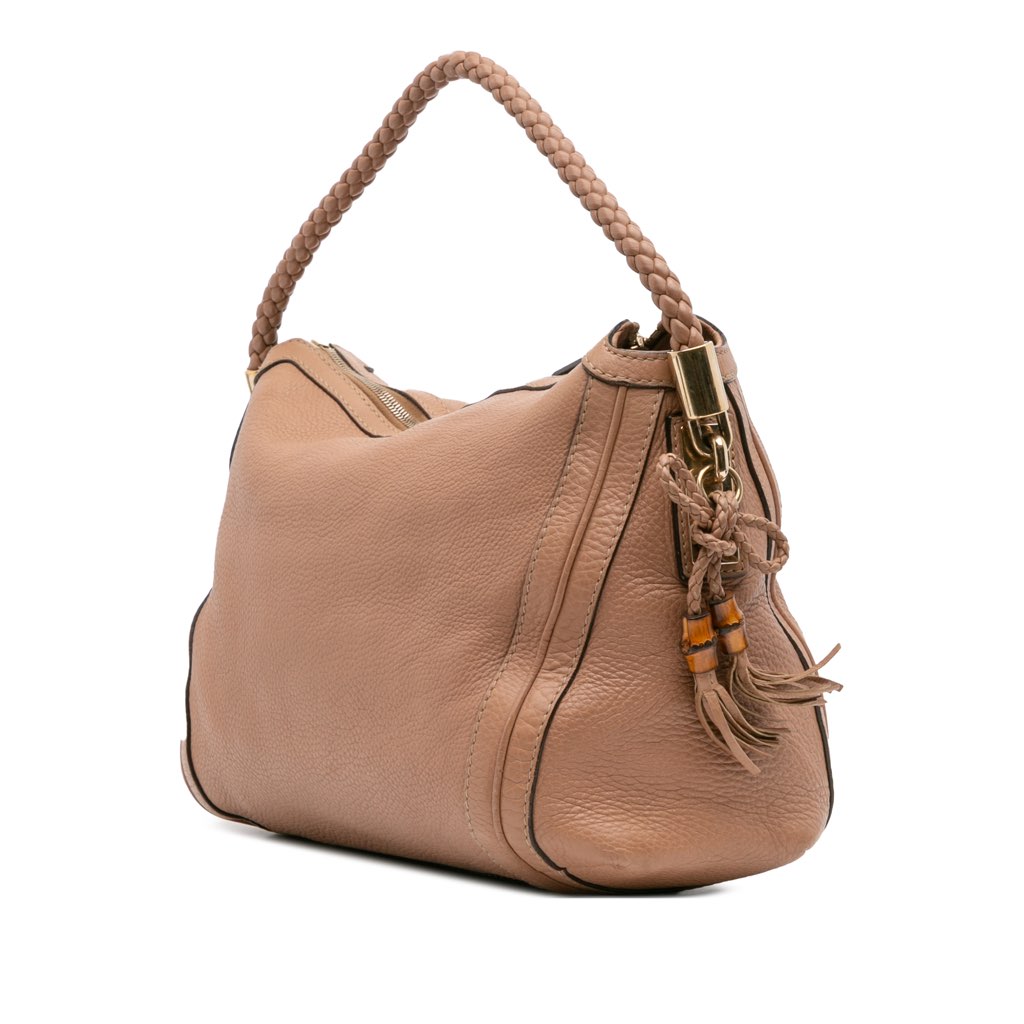 Gucci Medium Pebbled Calfskin Bella Shoulder Bag - Back view