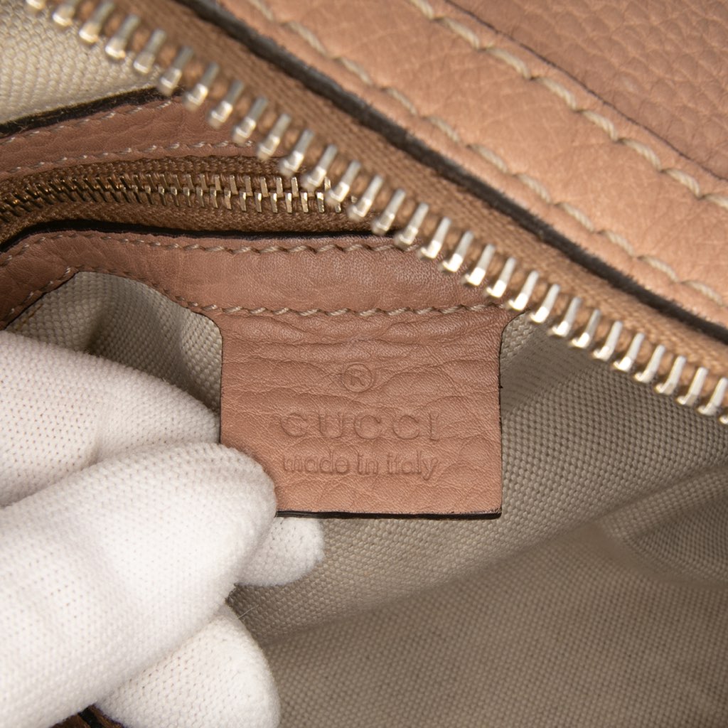 Gucci Medium Pebbled Calfskin Bella Shoulder Bag - Side view