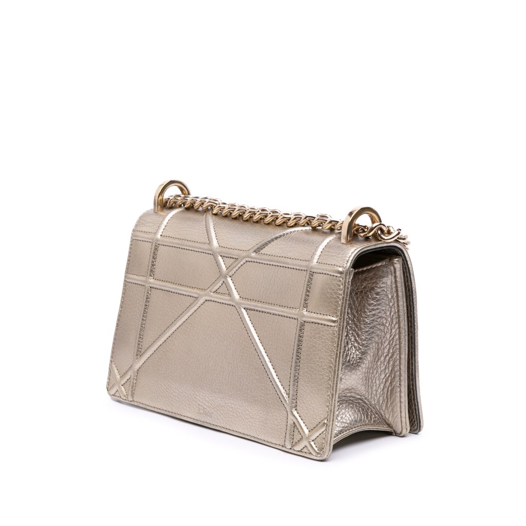 Dior Small Metallic Grained Calfskin Diorama Flap - 2