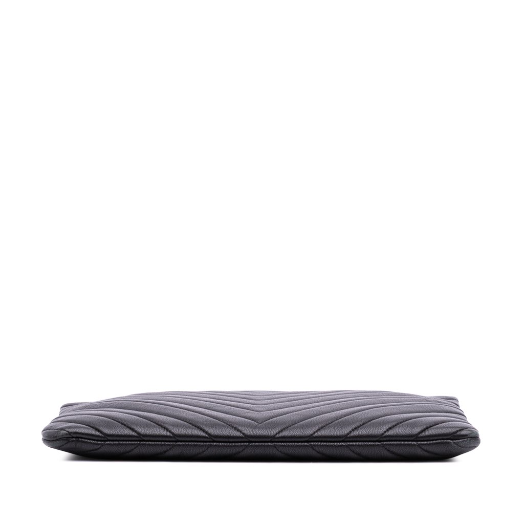 Chanel Large Chevron Caviar Ancient Greek Charms O Case Clutch - 3