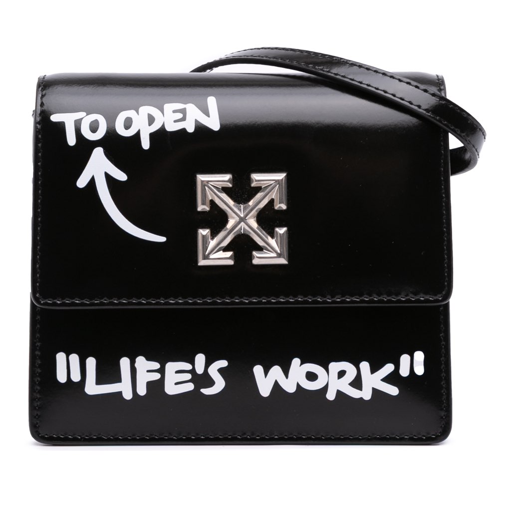 Off-white Glazed Calfskin Life's Work Jitney 0.7 Bag